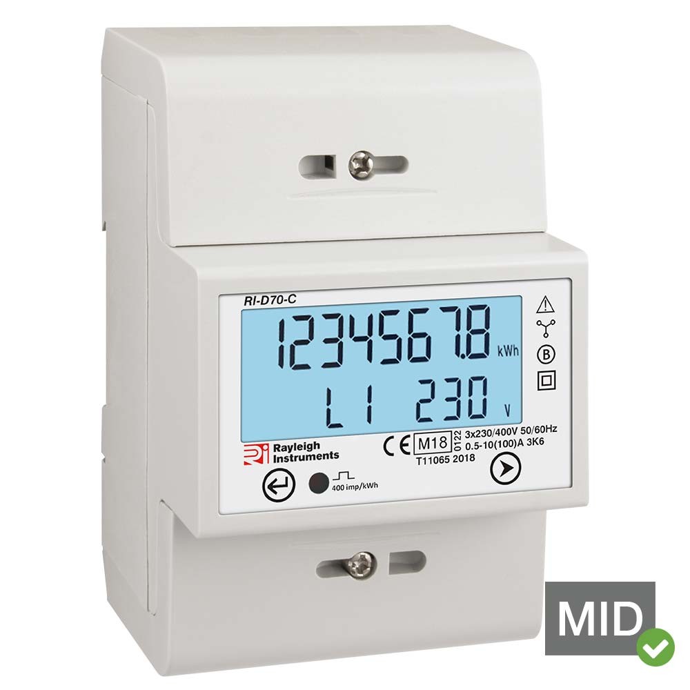 Rayleigh Instruments RID70 MID Certified Three Phase Kilowatt Hour
