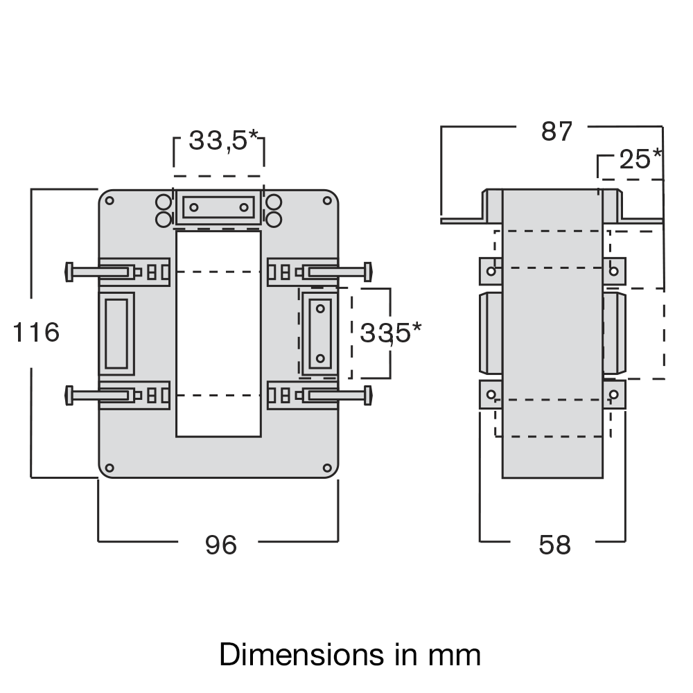 IME TASO TAS84 Single Phase Measuring Current Transformer Terminals