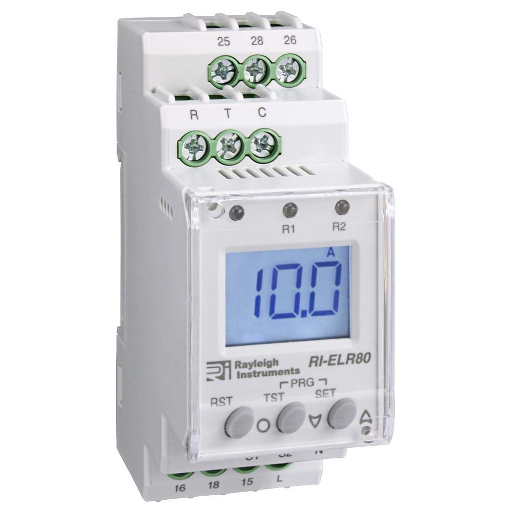Rayleigh Instruments RIELR80 Earth Leakage Relay with LCD Display
