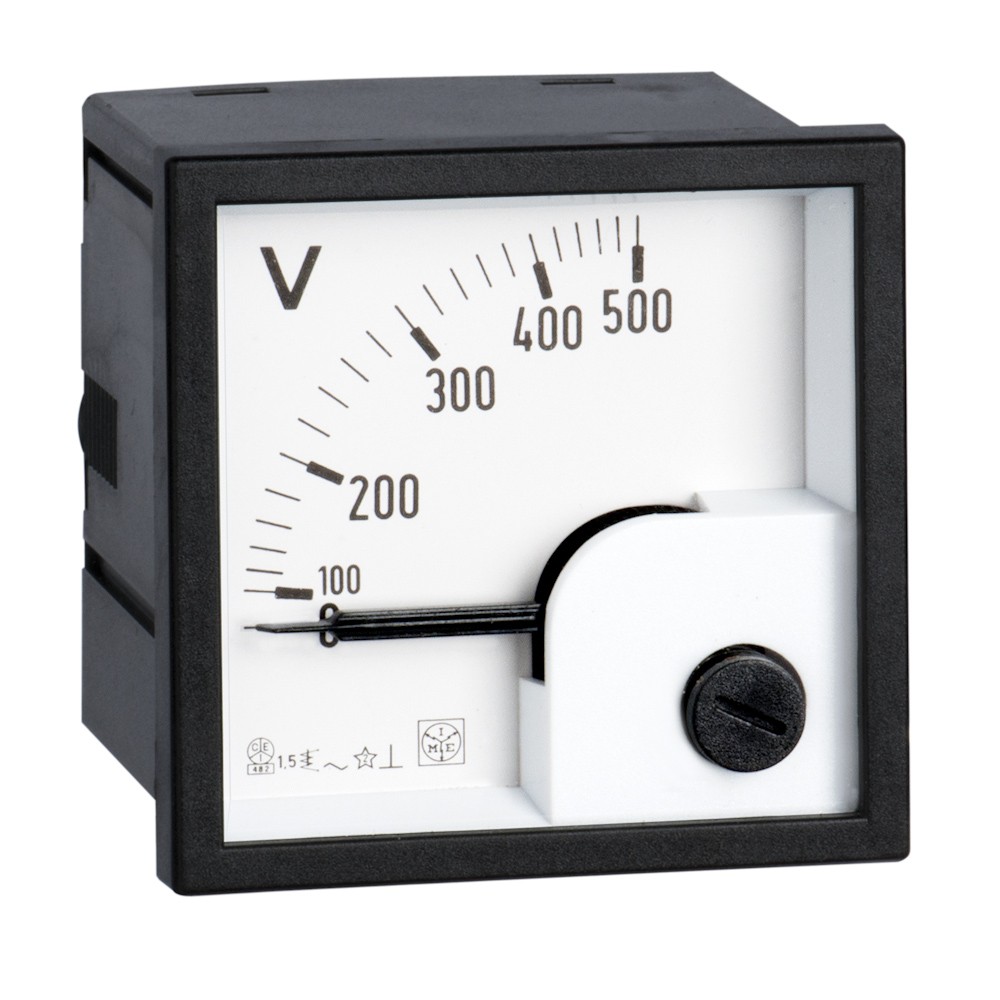 IME RQ48E Single Phase Analogue Voltmeter for Alternating Voltage, 48x48mm, Scale length 90