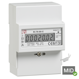 Rayleigh Instruments RI-78-80-C 80A Single Phase Network MID Certified kWh Active Energy Meter