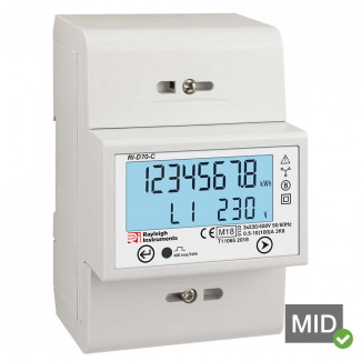 Rayleigh Instruments RI-D70 MID Certified Three Phase Kilowatt Hour Meter