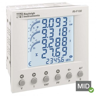 Rayleigh Instruments RI-F100 Series Three Phase Multifunction Energy Meter - MID Certified