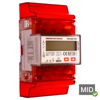 Inepro PRO380-MB 100A MID Certified Dual Tariff Single and Three Phase Network Multifunction Meter With Pulse Output and MBus