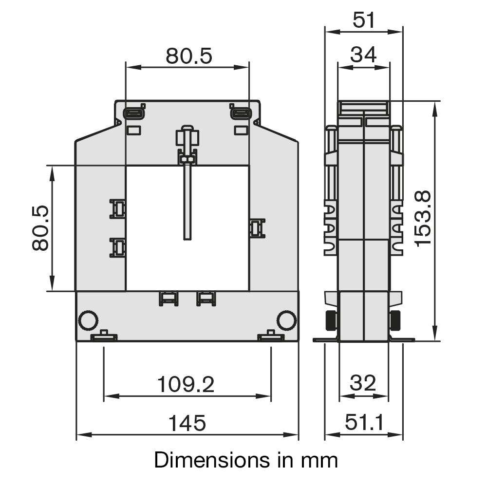 DBP88 Current Transformer Dimensions
