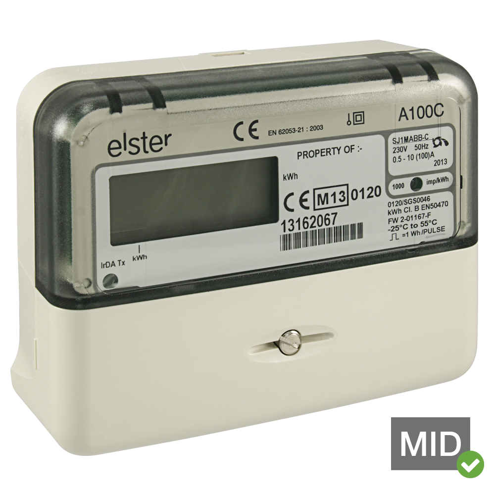 Elster A100C MID Certified Single Phase Class 1 Solar Generation Meter