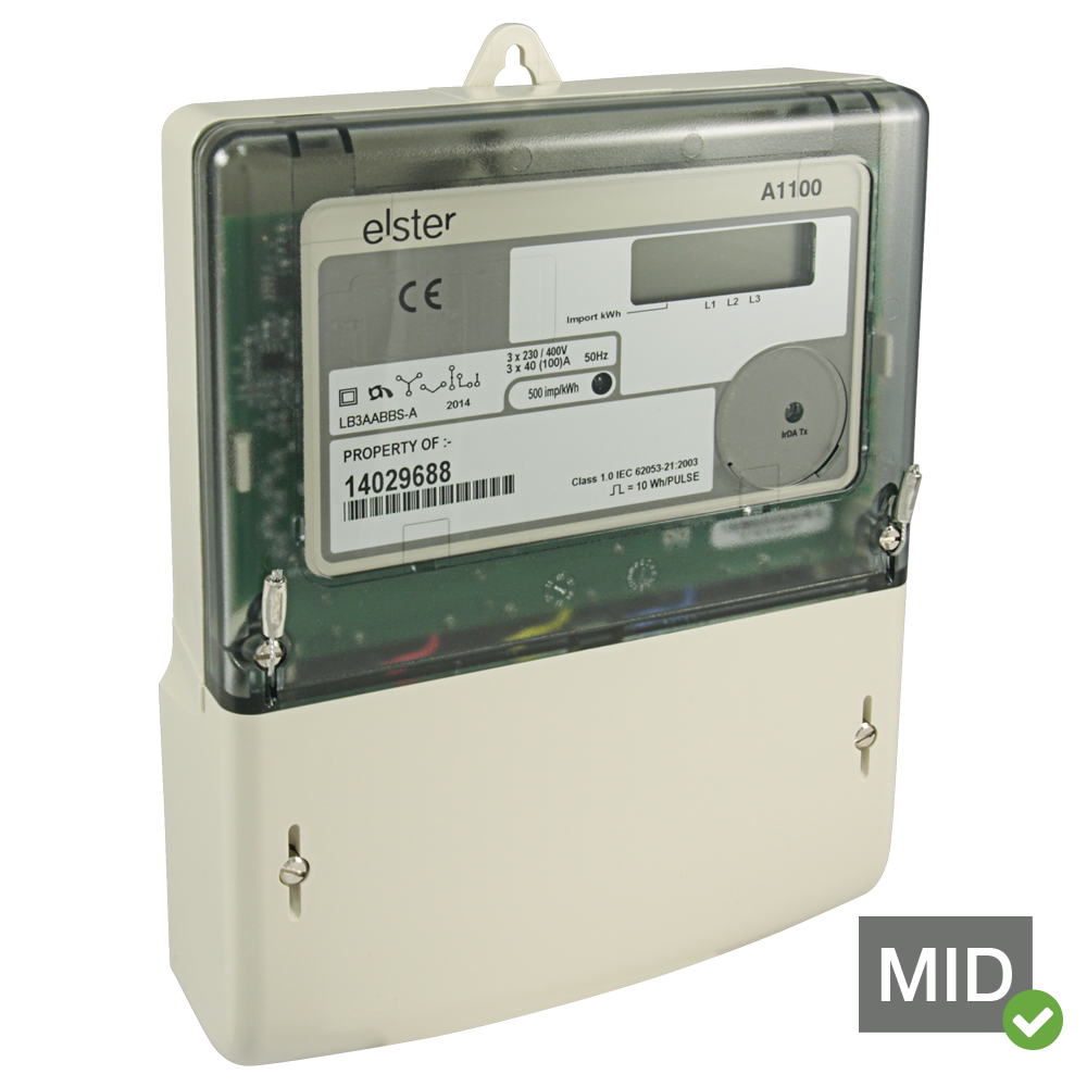 Elster A1100 MID Certified Class 2 Three Phase Electronic Polyphase Meter