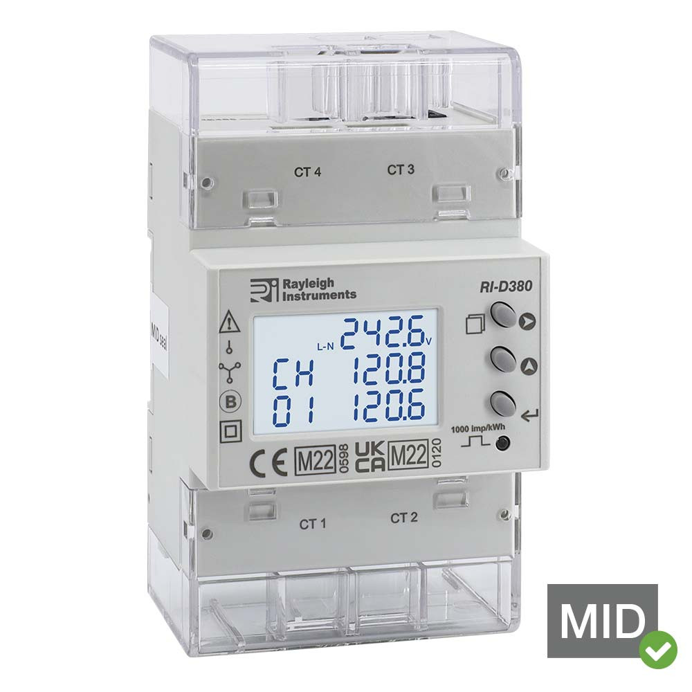 RI-D380 Quad Load MID Certified easy wire Energy Meter