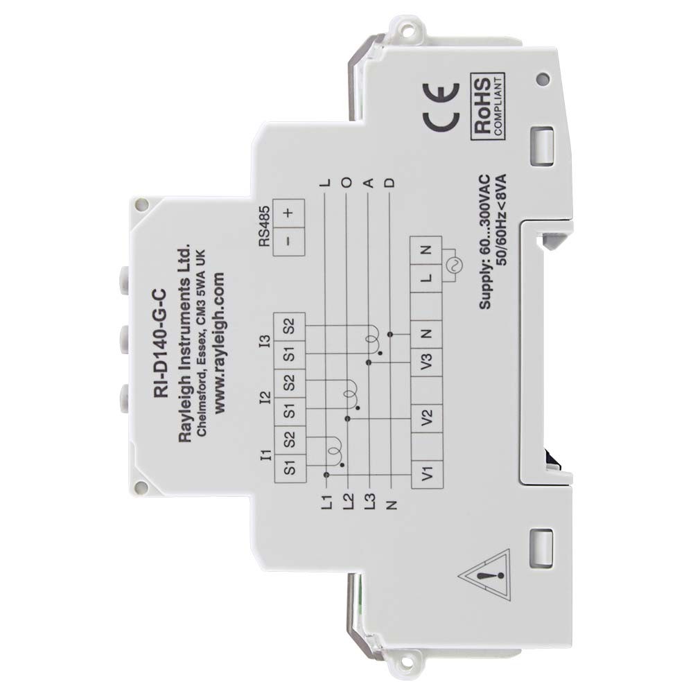 RI-D140 MID Certified Multifunction DIN Rail Meter to Left