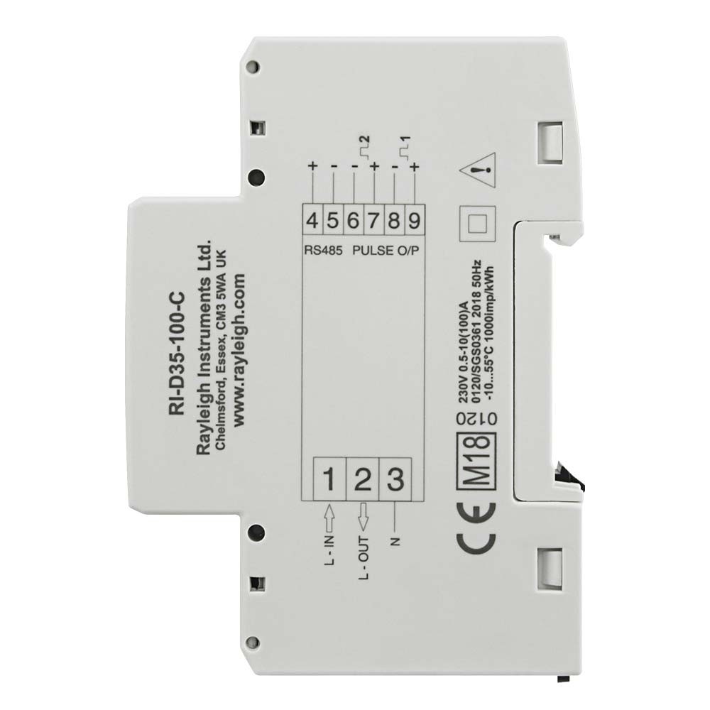 RI-D35-100 Single Phase MID Certified Multifunction Meter to Left