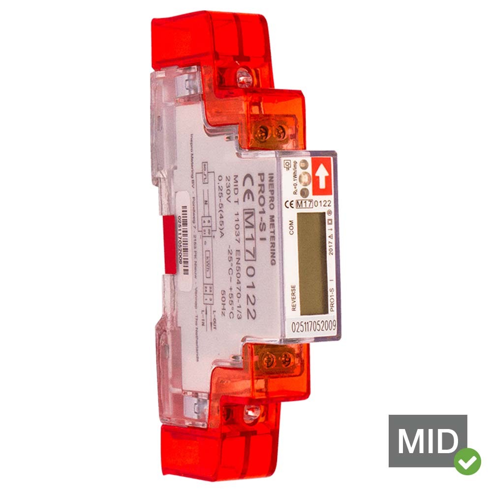 Inepro PRO1-Standard 45A MID Certified Single Tariff Single Phase Multifunction Meter 