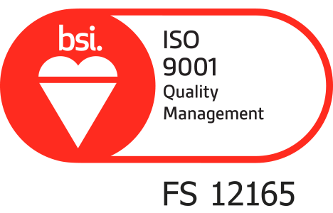 BSi Quality Management Registered Logo Certificate Number FS 12165